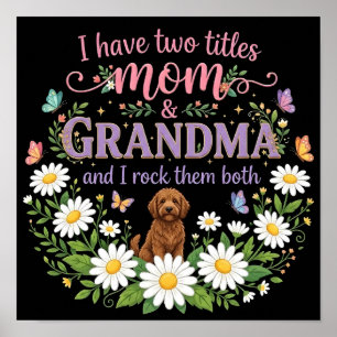 Moeder en oma twee titels bloem honden madeliefje poster