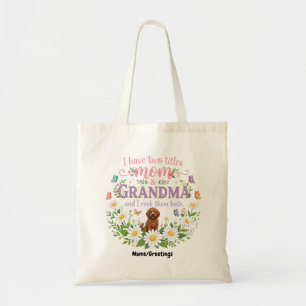 Moeder en oma twee titels bloem honden madeliefje tote bag