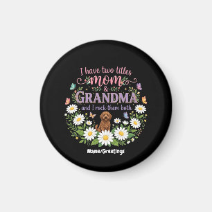 Moeder en oma twee titels bloemendesign voor honde magneet