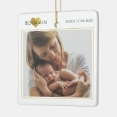 Moeder en pasgeboren foto keramisch ornament (Links)