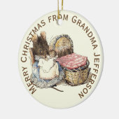 Moeder en pasgeboren kind Gepersonaliseerd Keramisch Ornament (Links)