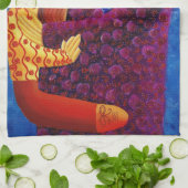 Moeder en Sons Contemedhedendaagse Familieschilder Theedoek (Gevouwen)