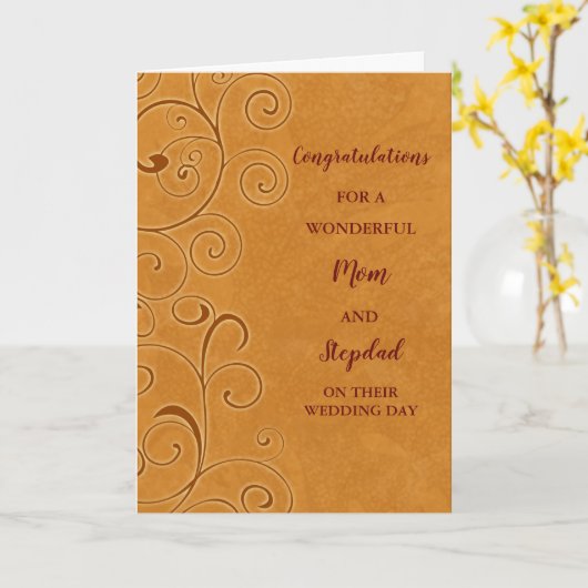 Moeder en stiefvader trouwdag gefeliciteerd kaart (Gele Bloem)