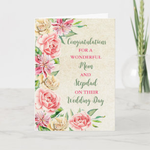 Moeder en stiefvader trouwdag gefeliciteerd kaart