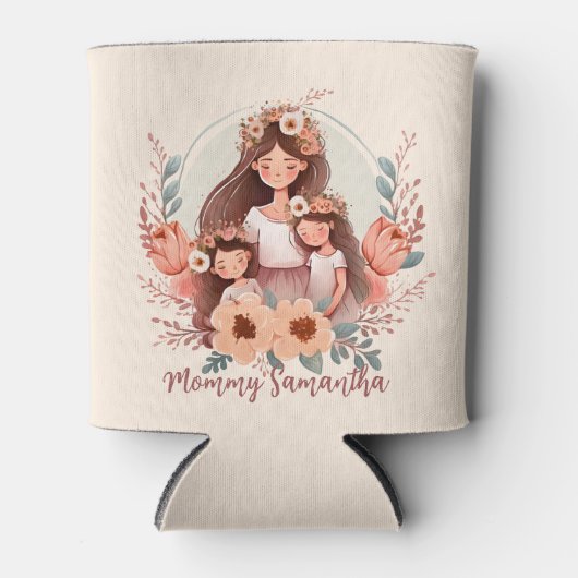 Moeder en twee dochters in het Lijst Blikjeskoeler (Voorkant)