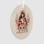 Moeder en twee dochters in het Lijst Ornament (voorkant)