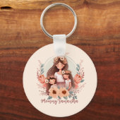 Moeder en twee dochters in het Lijst Sleutelhanger (Voorkant)