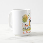 Moeder en tweeling op kinderwagen koffiemok (Voorkant links)