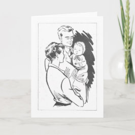 moeder en vader met Baby Kaart