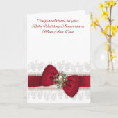 Moeder en Vader Ruby Huwelijksjubileum Stijlvolle  Kaart (Gele Bloem)