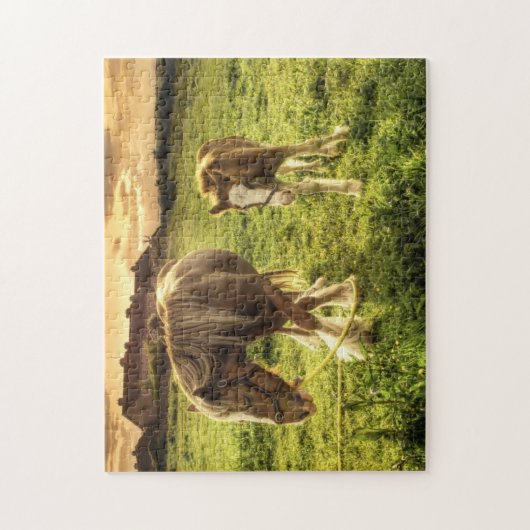 Moeder- en veefpaard legpuzzel (Verticaal)