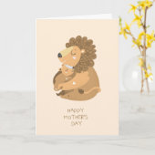 Moeder en welp Moederdag kaart (Gele Bloem)
