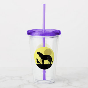 Moeder en Wolf Pup Acryl Drinkbeker
