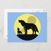 Moeder en Wolf Pup Briefkaart (Voorkant / Achterkant)