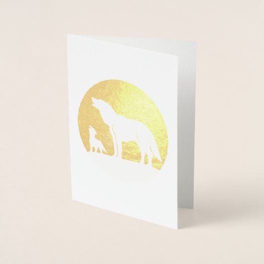 Moeder en Wolf Pup Folie Kaarten (Voorkant)