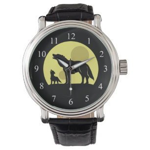 Moeder en Wolf Pup Horloge