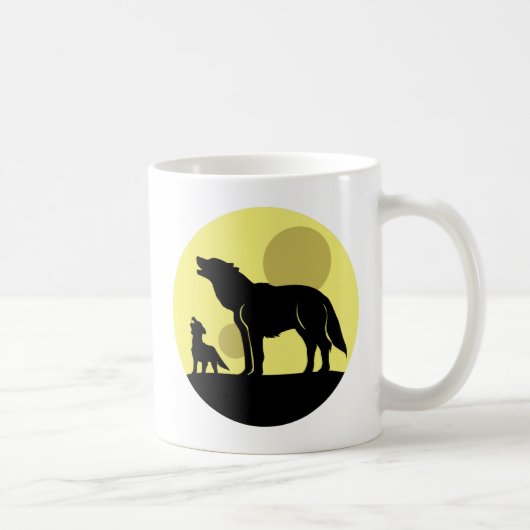 Moeder en Wolf Pup Koffiemok (Rechts)