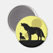 Moeder en Wolf Pup Magneet (Voorkant / Achterkant)