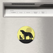 Moeder en Wolf Pup Magneet (Insitu (Vaatwasser))
