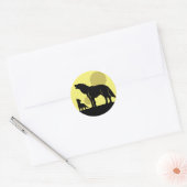 Moeder en Wolf Pup Ronde Sticker (Envelop)