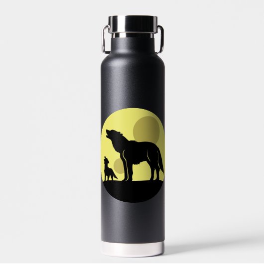 Moeder en Wolf Pup Waterfles (Voorkant)
