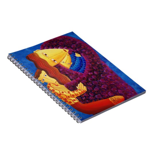 Moeder en Zonen Familie Schilderij Moderne Kunst Notitieboek (Rechterzijde)