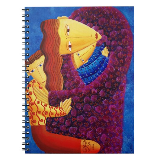 Moeder en Zonen Familie Schilderij Moderne Kunst Notitieboek (Voorkant)