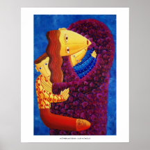 Moeder en Zonen Schilderij Familie Kunstprint