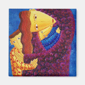 Moeder en Zonen Schilderij Familie Moderne Kunst Magneet (Voorkant)