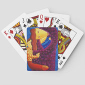 Moeder en Zonen Schilderij Huidige Familie Kunst Pokerkaarten (Achterkant)