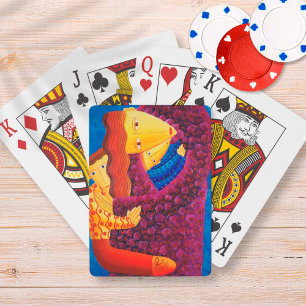 Moeder en Zonen Schilderij Huidige Familie Kunst Pokerkaarten