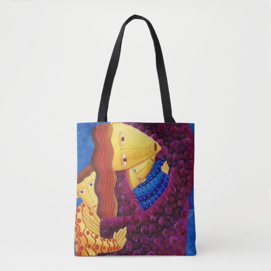 Moeder en zons Acrylverfgezin KunstTas Tote Bag (Voorkant)