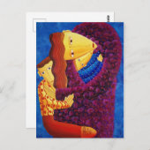 Moeder en zons schilderen briefkaart (Voorkant / Achterkant)