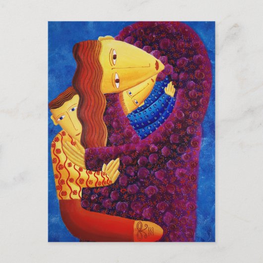 Moeder en zons schilderen briefkaart (Voorkant)