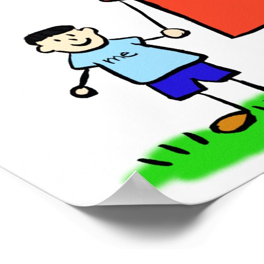 Moeder en zoon Aangepaste familiekarakters Art Pos Poster (Hoek)