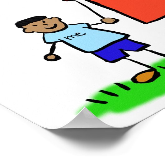 Moeder en zoon Aangepaste familiekarakters Art Pos Poster (Hoek)