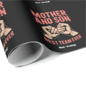 Moeder en zoon beste team ooit Happy Moederdag Cadeaupapier (Rol Hoek)