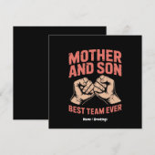 Moeder en zoon beste team ooit Happy Moederdag Kaart (Voorkant / Achterkant)
