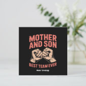 Moeder en zoon beste team ooit Happy Moederdag Kaart (Staand voorkant)