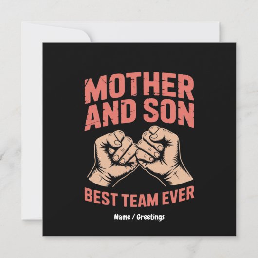 Moeder en zoon beste team ooit Happy Moederdag Kaart (Voorkant)