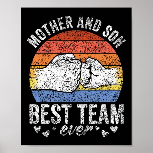 Moeder en zoon beste team ooit zoons matchen mama poster (Voorkant)