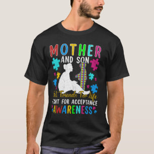 Moeder en zoon beste vrienden voor het leven Autis T-shirt