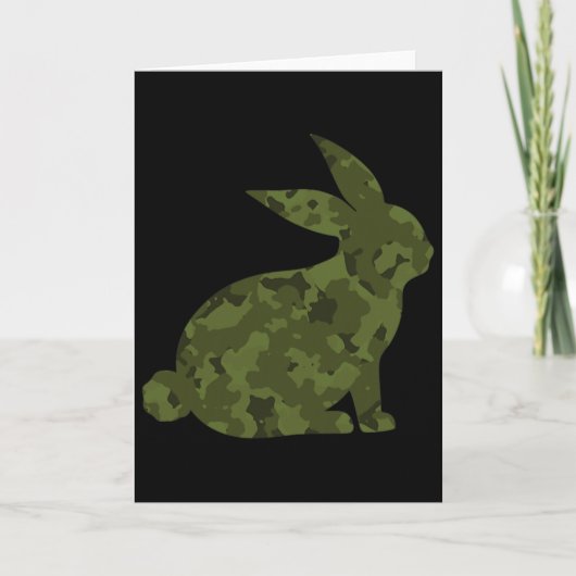 Moeder en zoon bijpassende camouflage Bunny Rabbit Kaart (Voorkant)