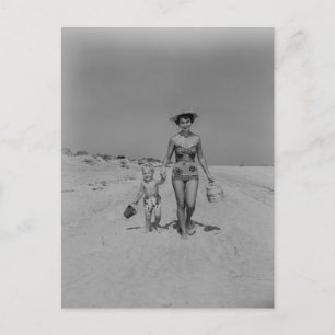 Moeder en zoon briefkaart