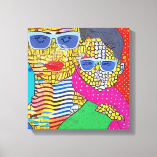 Moeder en zoon canvas afdruk (Voorkant)