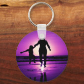 Moeder en zoon Child Beach Jumping Sleutelhanger (Voorkant)
