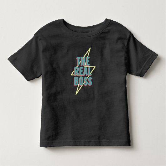 Moeder en zoon dochter The Real Boss Kinder Shirts (Voorkant)