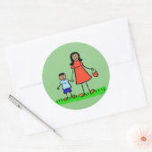 Moeder en zoon Familie Karakters mama stickers (Envelop)