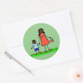 Moeder en zoon Familie Karakters mama stickers (Envelop)
