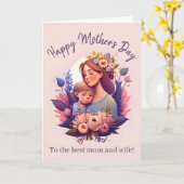 Moeder en zoon fijne moederdag kaart (Gele Bloem)